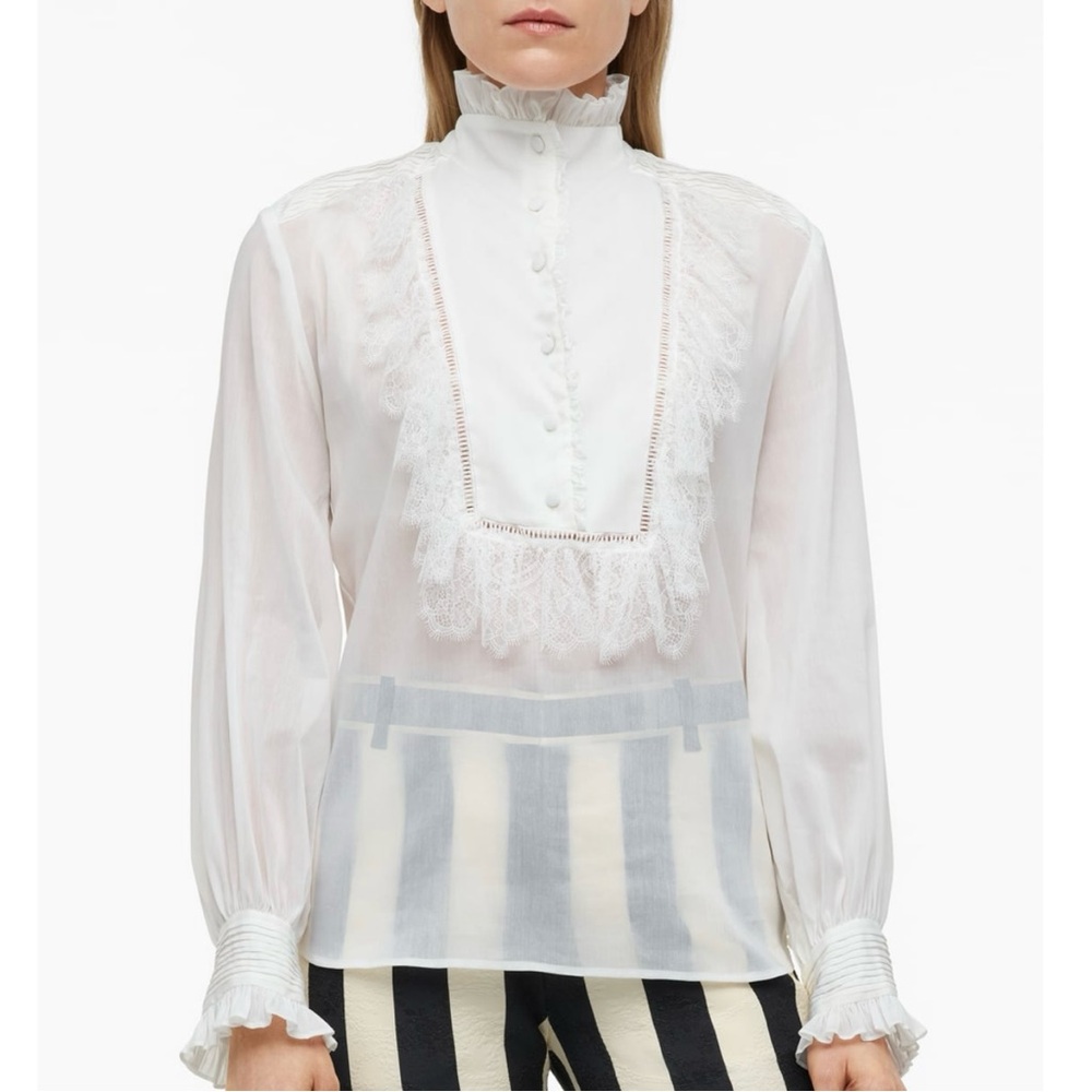 Cotton shirt with lace